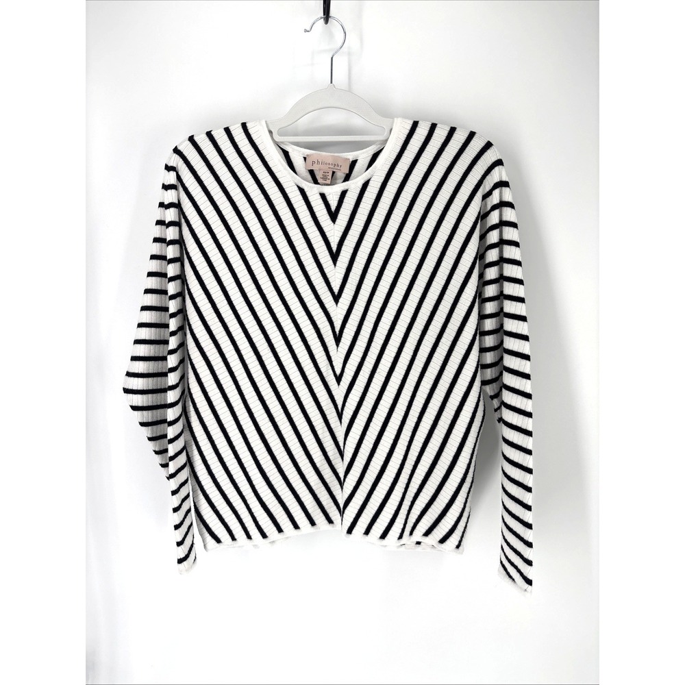 Philosophy Republic Clothing Women's XS Black and White Striped Sweater